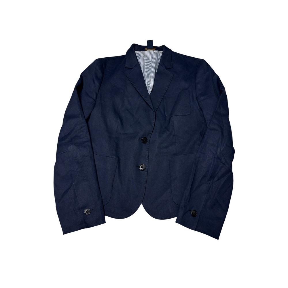 Brooks‎ Brothers Stellita Fit Navy Blue Linen Blend Blazer Jacket Womens 10P